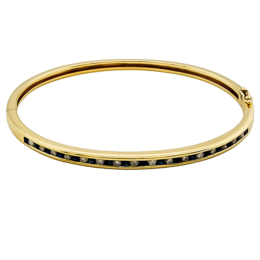 9ct Gold Sapphire/Diamond Bangle